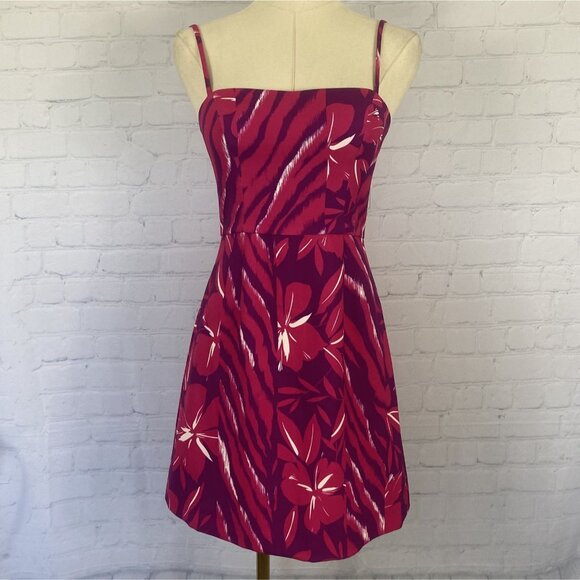 French Connection Dresses & Skirts - ⭐ 3/$15 Vintage Y2K French Connection Size 4 Purple Floral Mini Cami Strap Dress